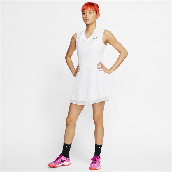 Платье женское Nike Court Dry Slam White/Black  AT5140-100  fa19 - фото 12276