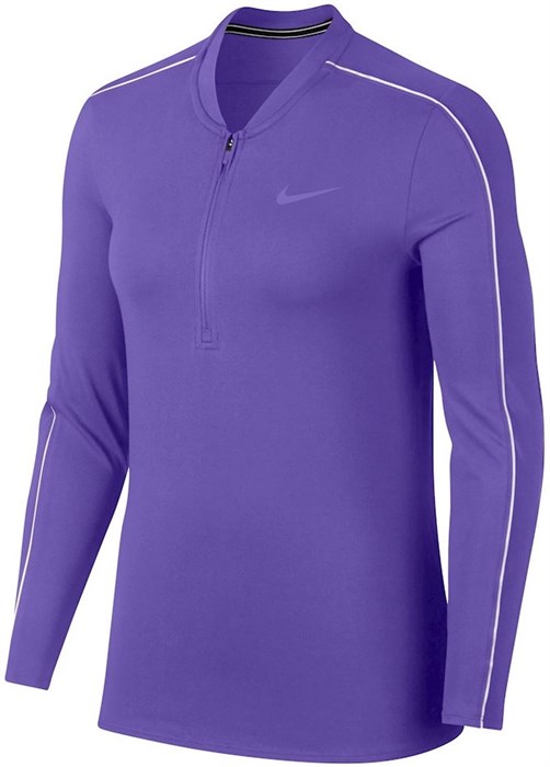 Футболка женская Nike Court Dry 1/2 Zip Psychic Purple/White  939322-550  fa19 - фото 12314