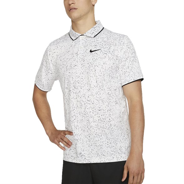 Поло мужское Nike Court Dry Graphic White/Black  AT4148-100  fa19 - фото 15162