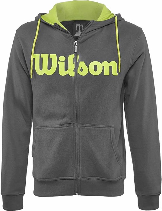 Кофта мужская Wilson Script Cotton Full Zip Grey/Yellow  WRA748001  sp17 - фото 16666