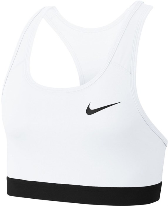 Топ женский Nike Swoosh Medium Support White/Black  BV3900-100  sp20 - фото 17348