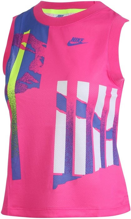 Майка женская Nike Court Slam Graphic Pink Foil/Hot Lime/White/Sapphire  CK8432-604  su20 - фото 21113