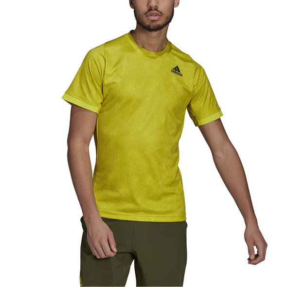 Футболка мужская Adidas Freelift Printed Primeblue Acid Yellow/Wild Pine/White  GQ2221  sp21 - фото 22548