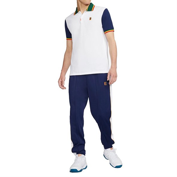 Поло мужское Nike Dri-Fit Heritage Slim White/Binary Blue  DA4379-100  fa21 - фото 24822
