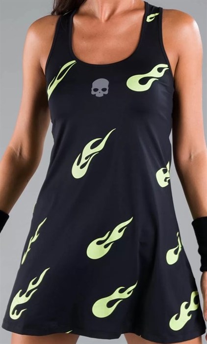Платье женское Hydrogen FLAMES Dress Black/Yellow Fluo  T01510-D56 (L) - фото 27091