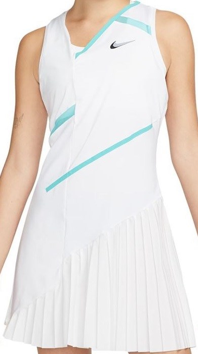 Платье женское Nike Court Dri-Fit Pleated White/Washed Teal/Wolf Grey  DD8710-100  su22 - фото 27839