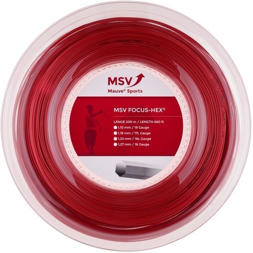 Струна теннисная MSV Focus Hex Red 1.27 (200 метров) - фото 28851