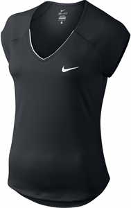 Футболка женская Nike Court Pure V Neck Black/White  728757-010  sp17