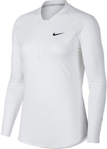 Футболка женская Nike Court Dry 1/2 Zip White/Black  888170-100  su18