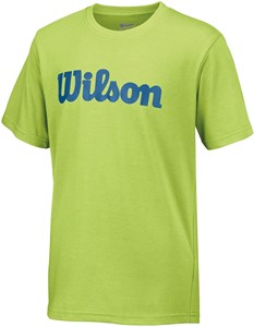 Футболка для мальчиков Wilson Script Cotton Green Glow/Deep Water  WRA752501  fa17