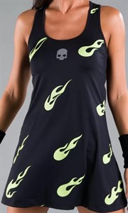 Платье женское Hydrogen FLAMES Dress Black/Yellow Fluo  T01510-D56