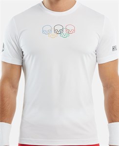 Футболка мужская Hydrogen Olympic Skull Tech White  T00822-001