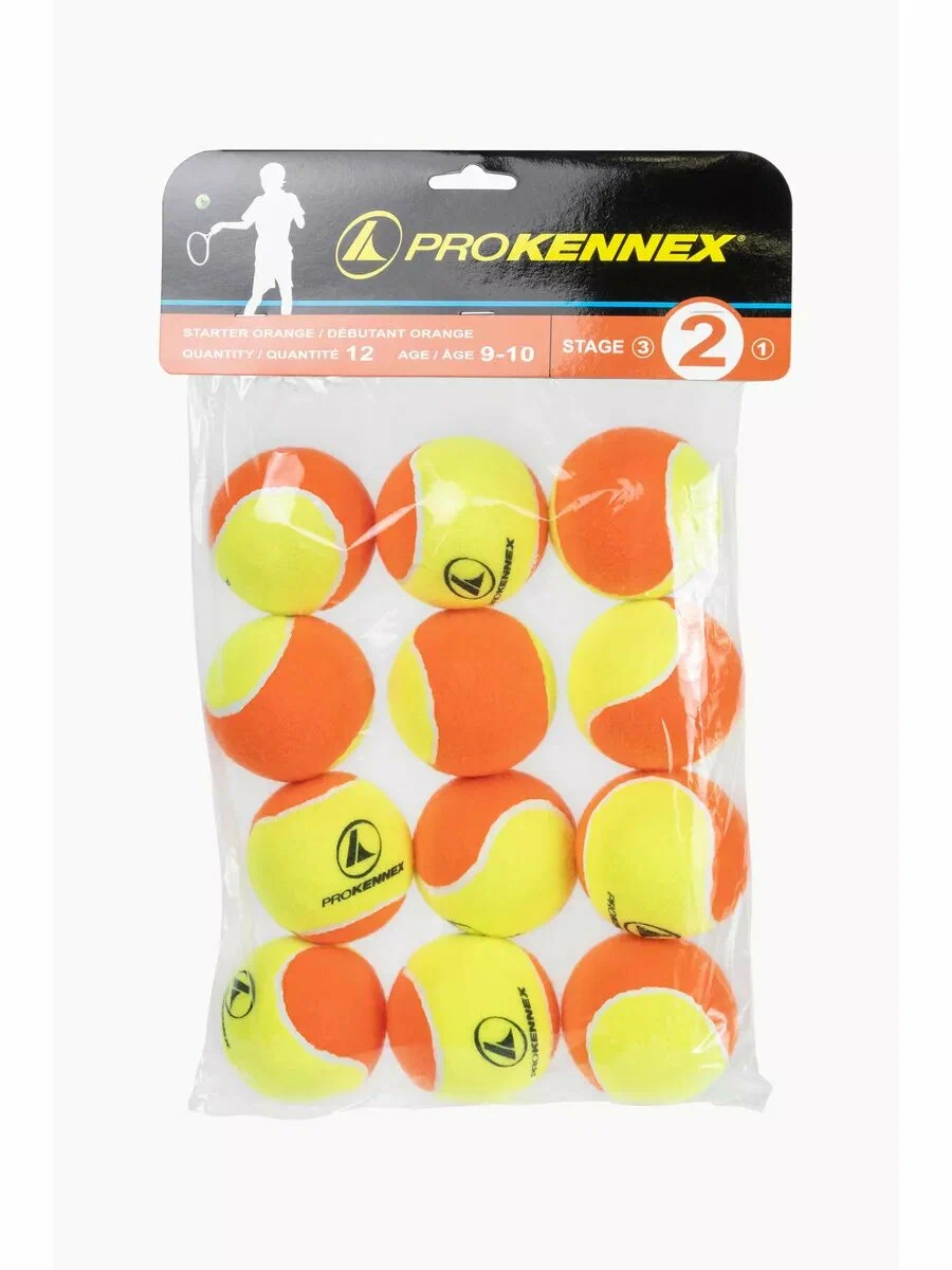 Мячи теннисные детские Pro Kennex STAGE 2 ORANGE в пакете по 12 мячей