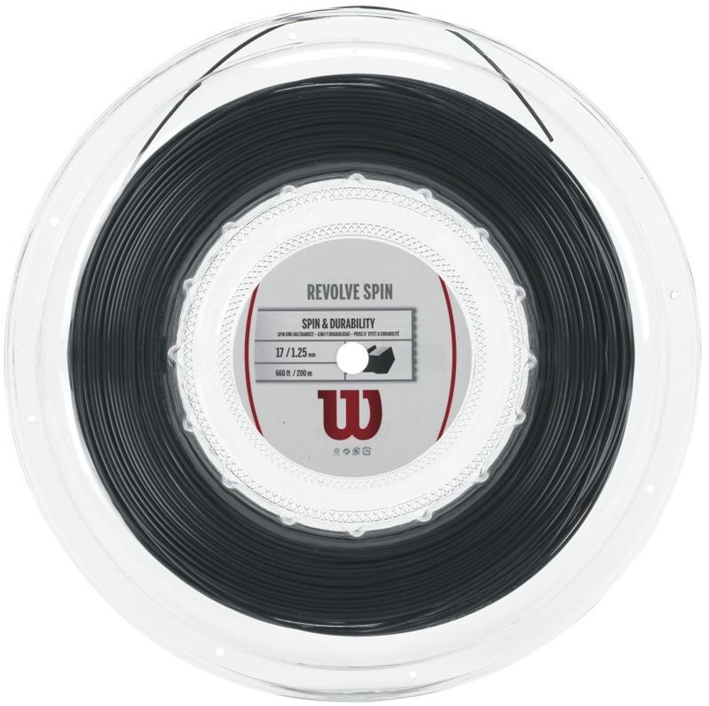 Струна теннисная Wilson Revolve Spin Black 1.25 (200 метров)