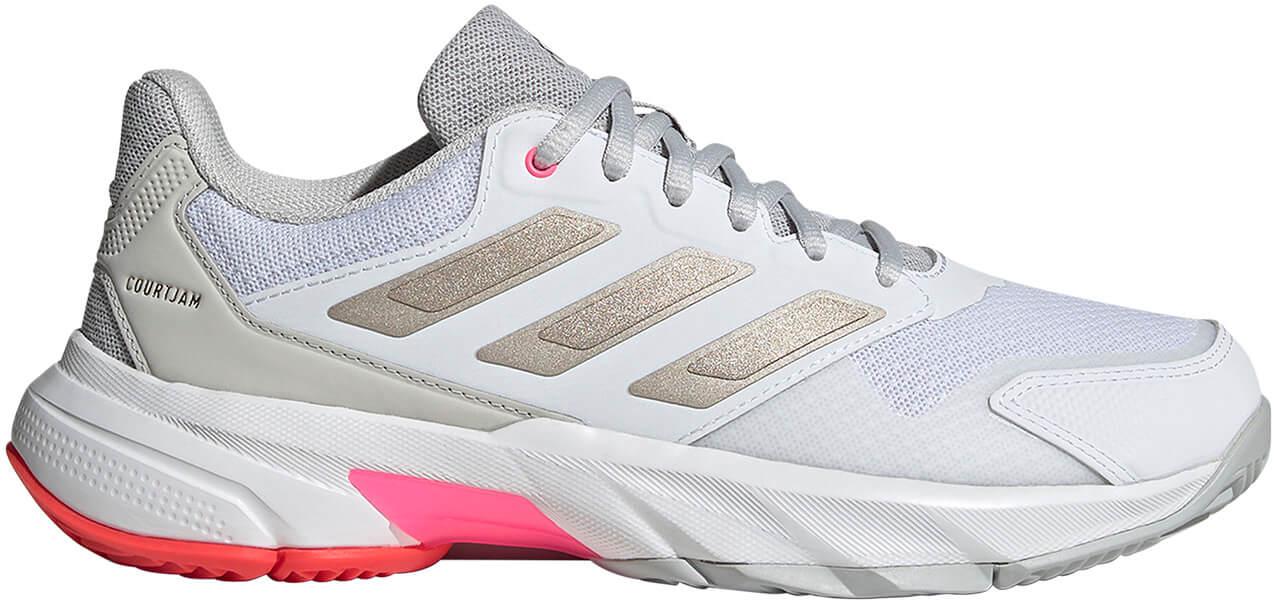 Кроссовки женские Adidas Courtjam Control 3 Cloud White/Iron Metalic/Lucid Red