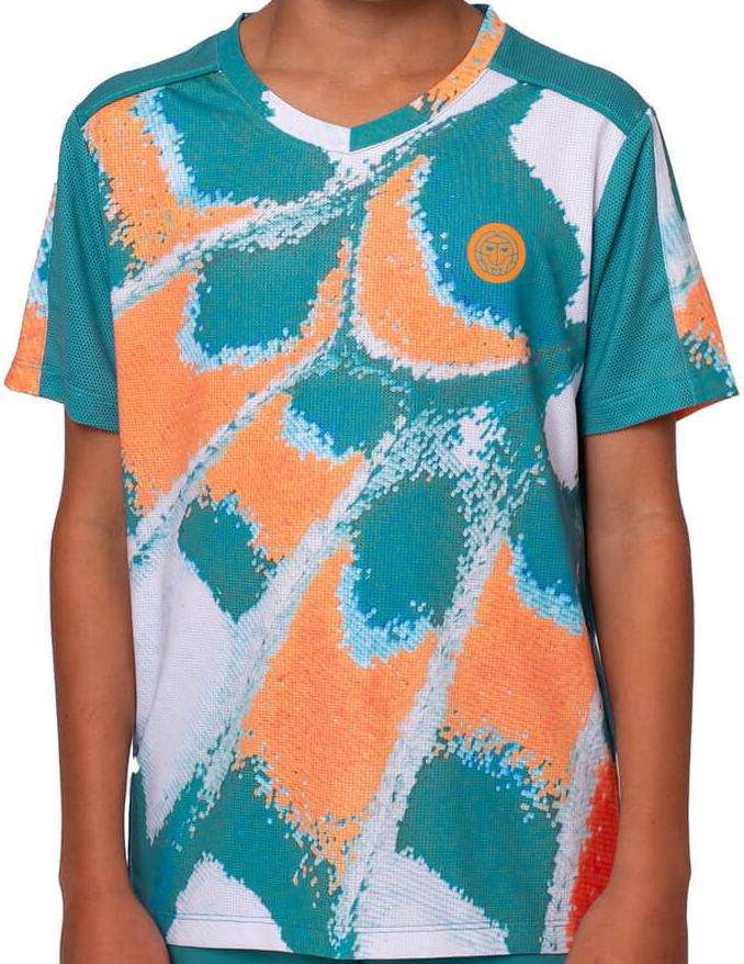Футболка для мальчиков Bidi Badu Melbourne V-Neck 2025 Petrol/Orange