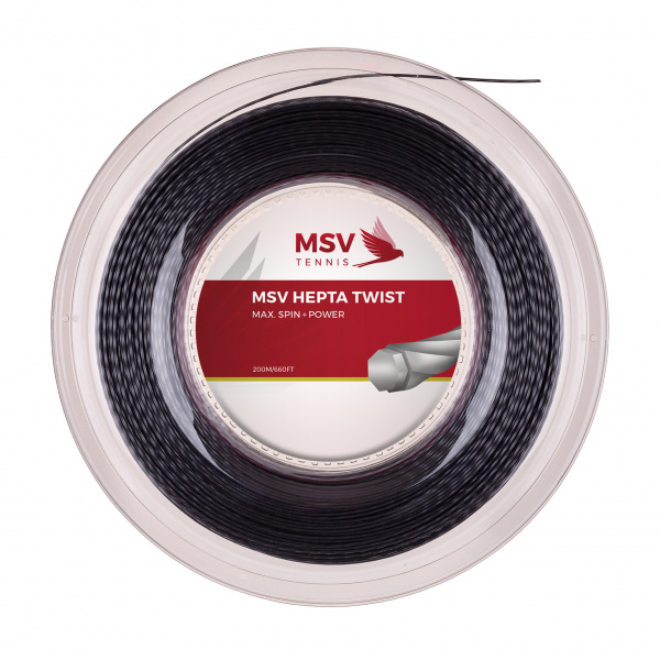 Струна теннисная MSV Hepta Twist Anthracite 1.25 (200 метров)