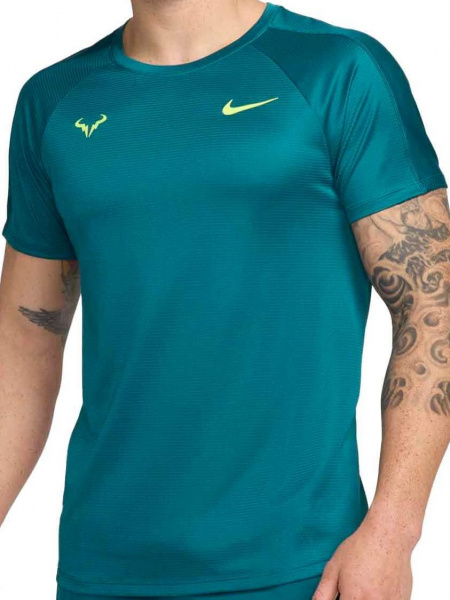 Футболка мужская Nike Dri-Fit Court Turquoise/Yellow  DV2887-381