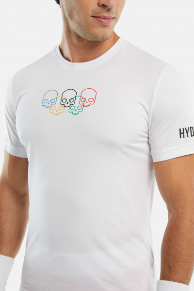 Футболка мужская Hydrogen Olympic Skull Tech White  T00822-001