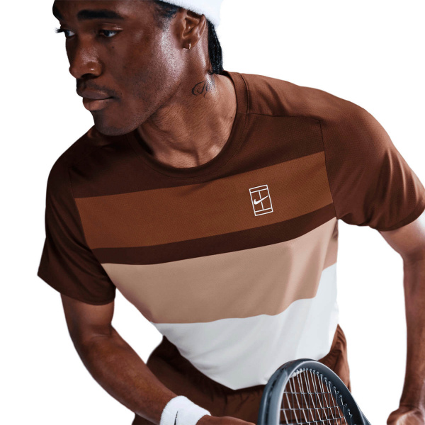 Футболка мужская Nike Court Dri-Fit Advantage Print  Cacao Wow/White