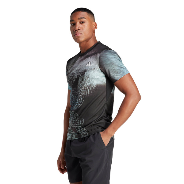 Футболка мужская Adidas Printed Pro Black/Semi Flash Aqua/Dash Grey