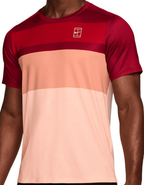 Футболка мужская Nike Court Dri-Fit Advantage Print  Red/Washed Coral/White
