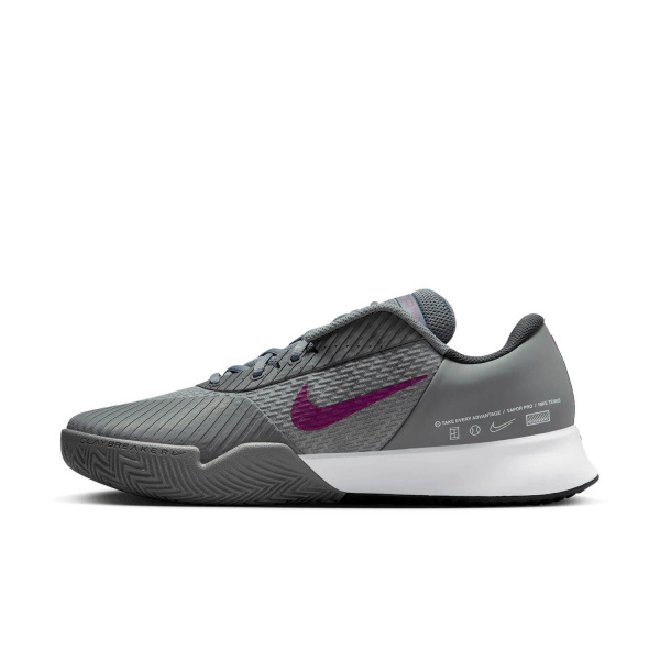 Кроссовки мужские Nike Zoom Vapor Pro 2 Clay Smoke Grey/Sangria/Black