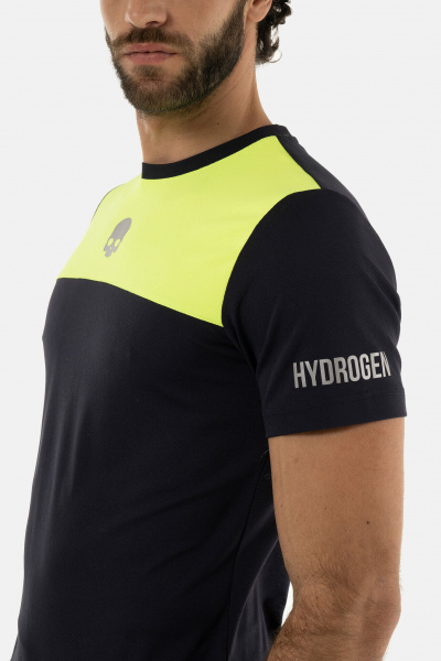 Футболка мужская Hydrogen BLOCK COLOR Tech Blue Navy/Fluo Yeloow TT0002-H99