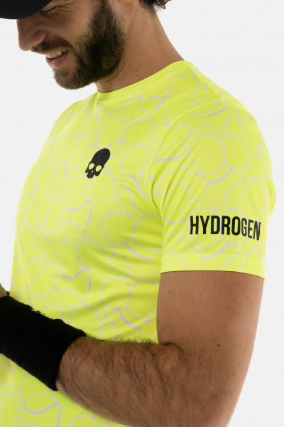 Футболка мужская Hydrogen ALLOVER TENNIS Fluo Wellow  TT0011-724