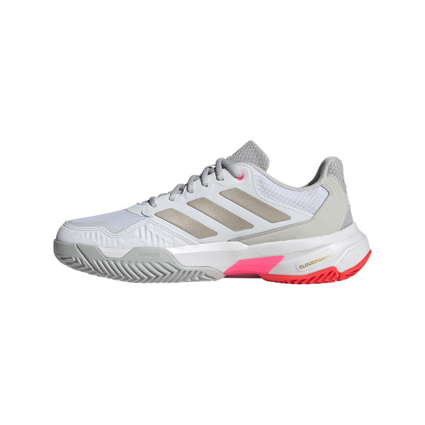 Кроссовки женские Adidas Courtjam Control 3 Cloud White/Iron Metalic/Lucid Red