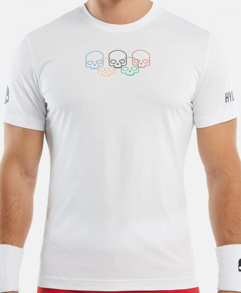 Футболка мужская Hydrogen Olympic Skull Tech White  T00822-001