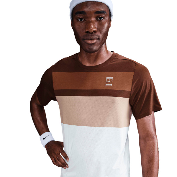 Футболка мужская Nike Court Dri-Fit Advantage Print  Cacao Wow/White