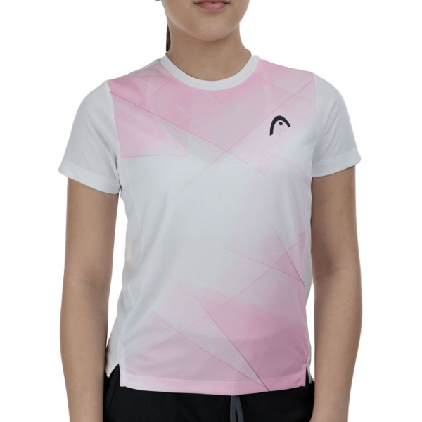 Футболка для девочек Head TIE-BREAK White/ Mix Rose