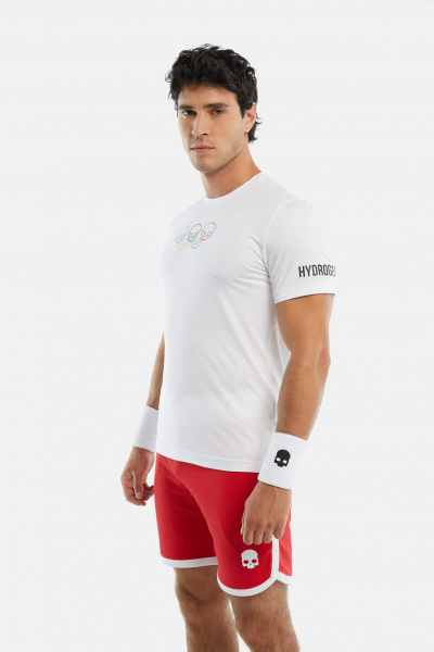 Футболка мужская Hydrogen Olympic Skull Tech White  T00822-001