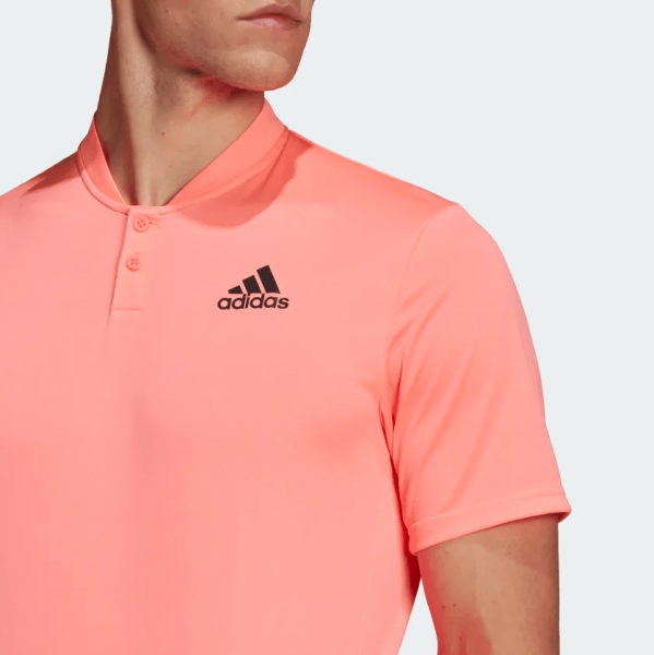 Поло мужское Adidas Club Henley Acid Red/Black