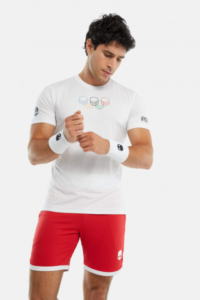 Футболка мужская Hydrogen Olympic Skull Tech White  T00822-001