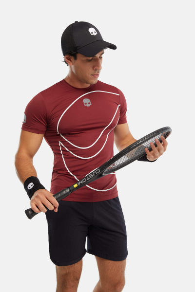 Футболка мужская Hydrogen 3D Tennis Ball Tech Bordeaux  T00836-057
