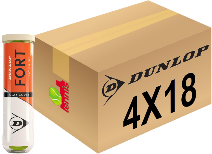 Мячи теннисные Dunlop Fort Clay Court (4Х18) 72 мяча в коробке