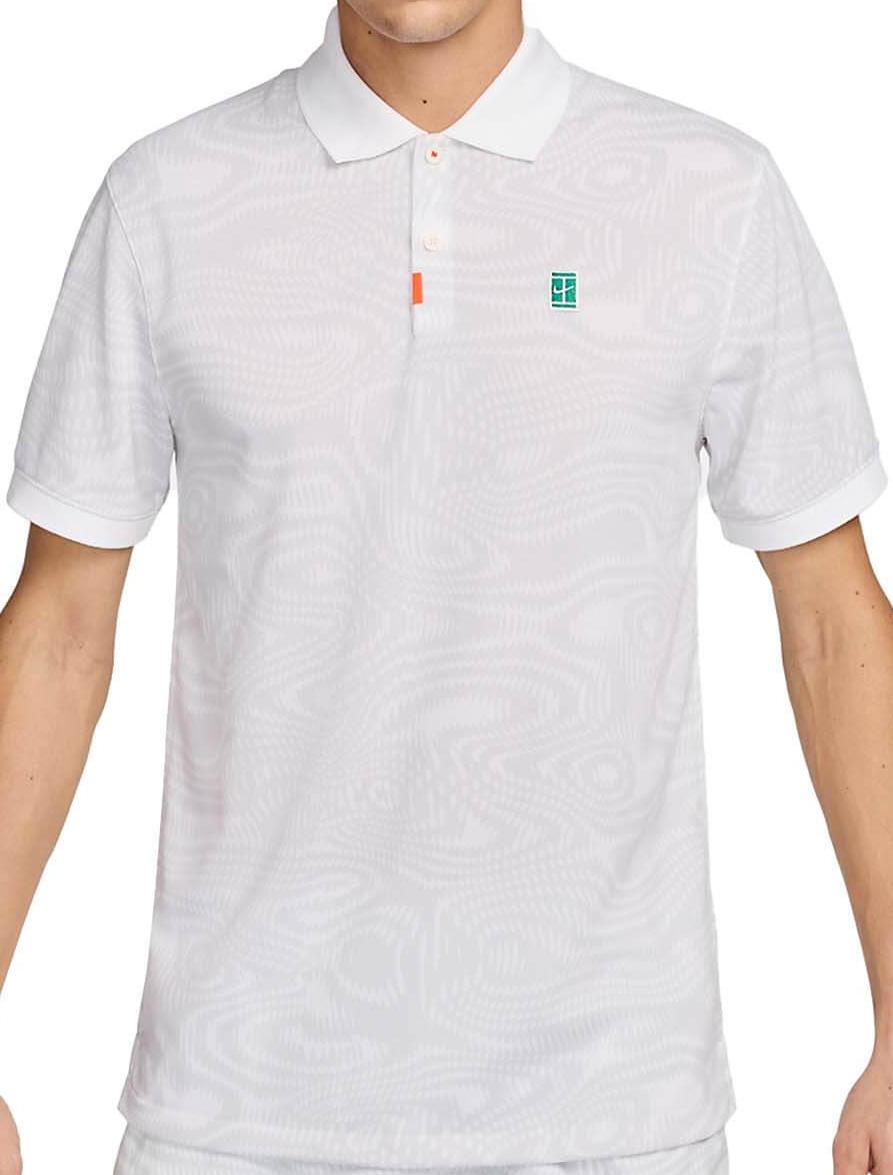 Поло мужское Nike Dri-Fit Heritage Printed White/White