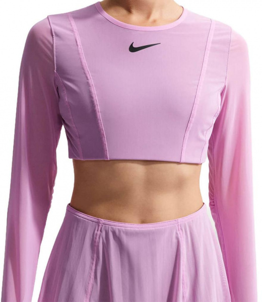 Топ с дл. рукавом женский Nike Court Slam RG Top Light Magenta/Tattoo/Black