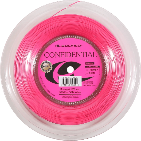 Струна теннисная Solinco Confidential 1.25  Soft Pink (200 метров)