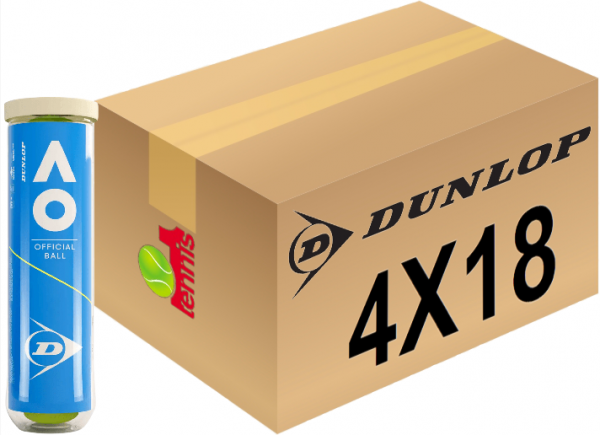 Мячи теннисные Dunlop Australian Open (4Х18) 72 мяча в коробке