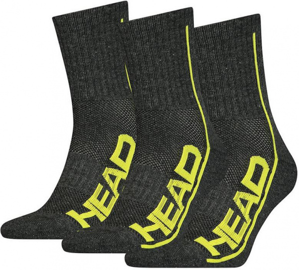 Носки Head Performance Short Crew 3P Unisex Dark Grey/Lime 791010001-DGL