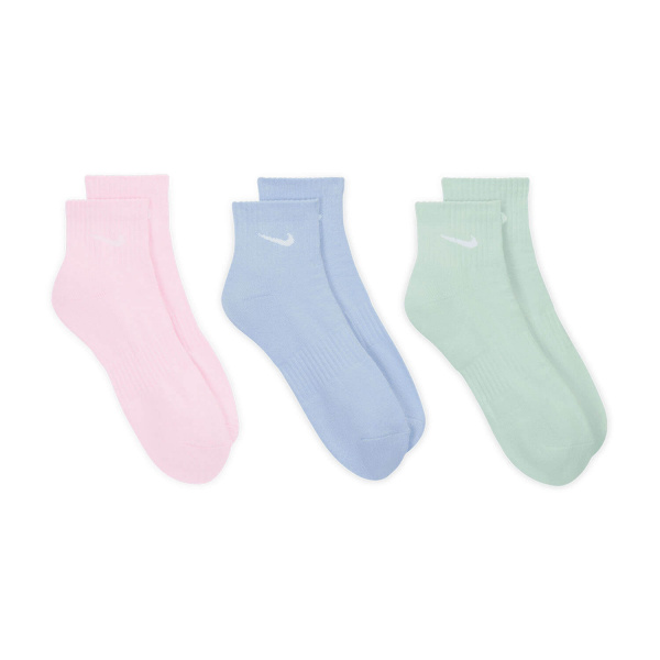 Набор носков Nike Everyday Cotton Cushioned Ankle (3 пары) Pink/Blue/Green