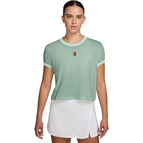Футболка женская Nike Court Heritage Tennis Steam/Barely Green