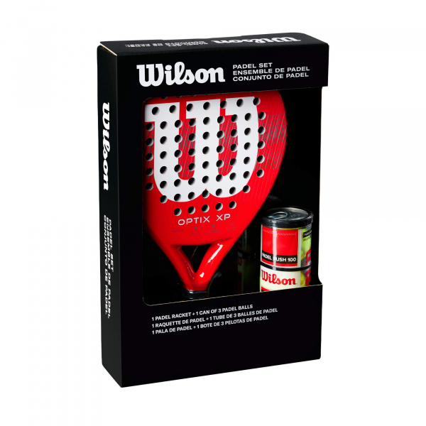 Ракетка для падел-тенниса Wilson OPTIX XP + мячи RUSH 100