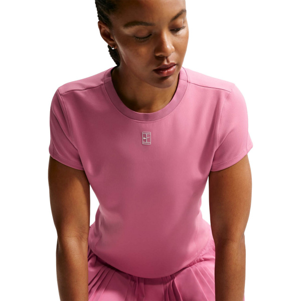 Футболка женская Nike Court Advantage Dri-Fit Short Sleeve Tennis Peony/White