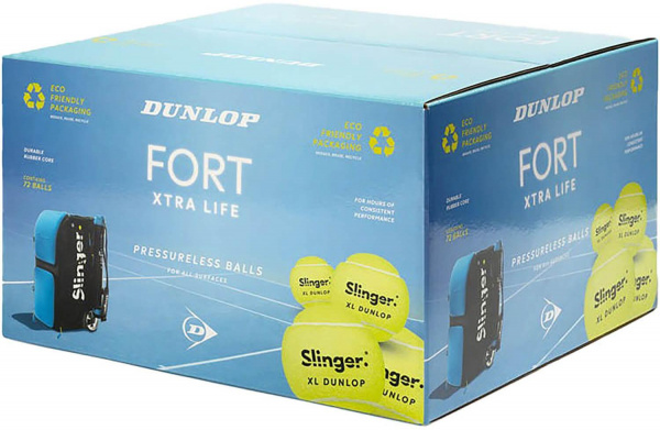 Мячи теннисные=Dunlop Fort XTRA LIFE Box Slinger 72 мяча в коробке